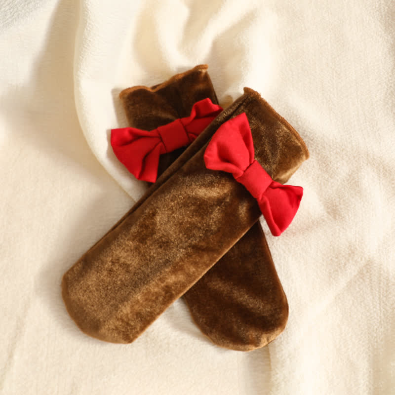 Samt Kleid für Baby mit Stirnband und Socken - image 11