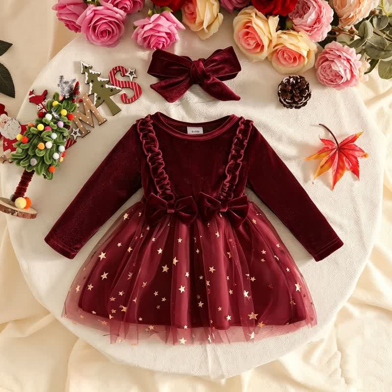 Kleid mit Schmetterling und Tüll für Baby - Burgund - 12-18M - image 4