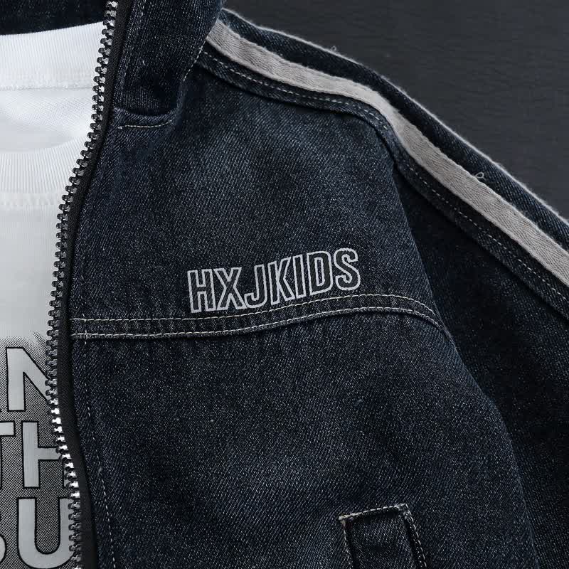 3-teiliges Denim Set für Baby und Jungen mit Streifenbesatz - image 8
