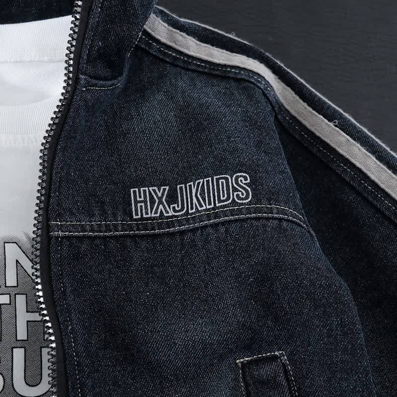 3-teiliges Denim Set für Baby und Jungen mit Streifenbesatz - image 8