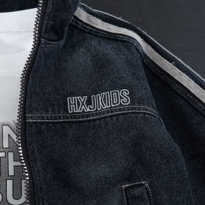 3-teiliges Denim Set für Baby und Jungen mit Streifenbesatz - image 8