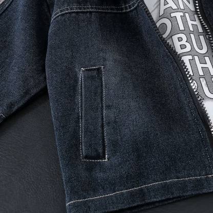 3-teiliges Denim Set für Baby und Jungen mit Streifenbesatz - image 10