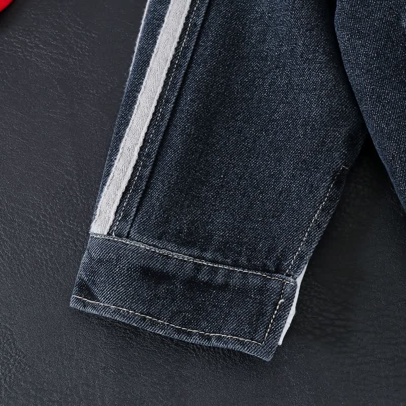 3-teiliges Denim Set für Baby und Jungen mit Streifenbesatz - image 11