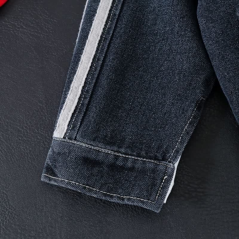 3-teiliges Denim Set für Baby und Jungen mit Streifenbesatz - image 11
