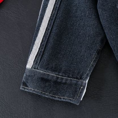 3-teiliges Denim Set für Baby und Jungen mit Streifenbesatz - image 11