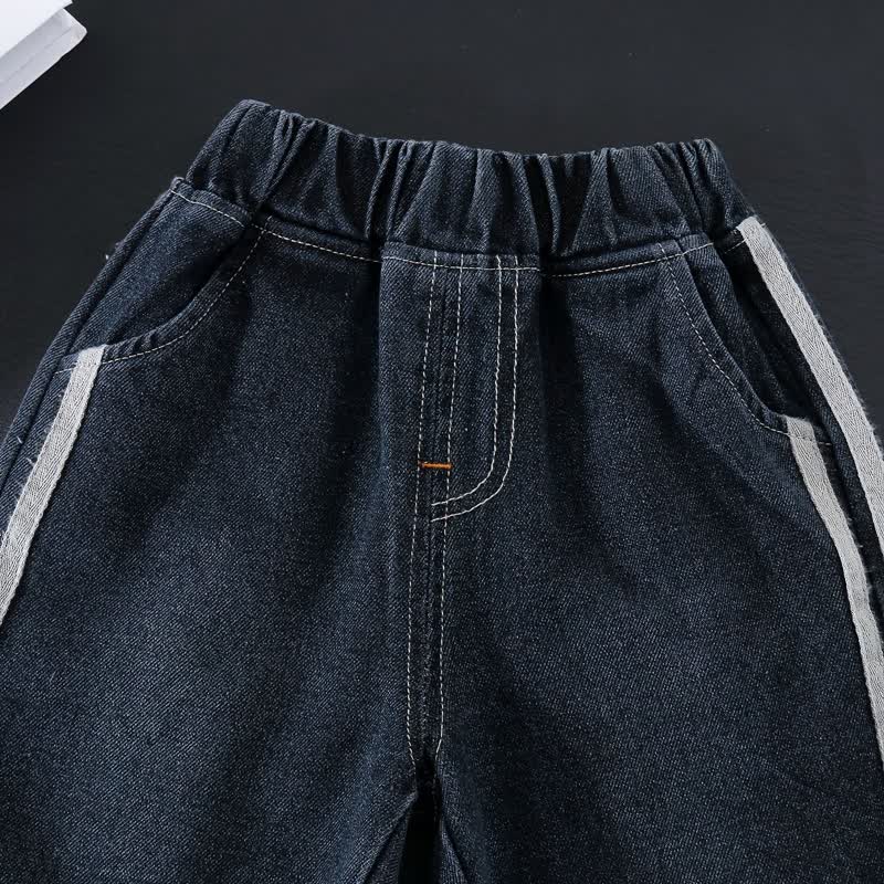3-teiliges Denim Set für Baby und Jungen mit Streifenbesatz - image 12