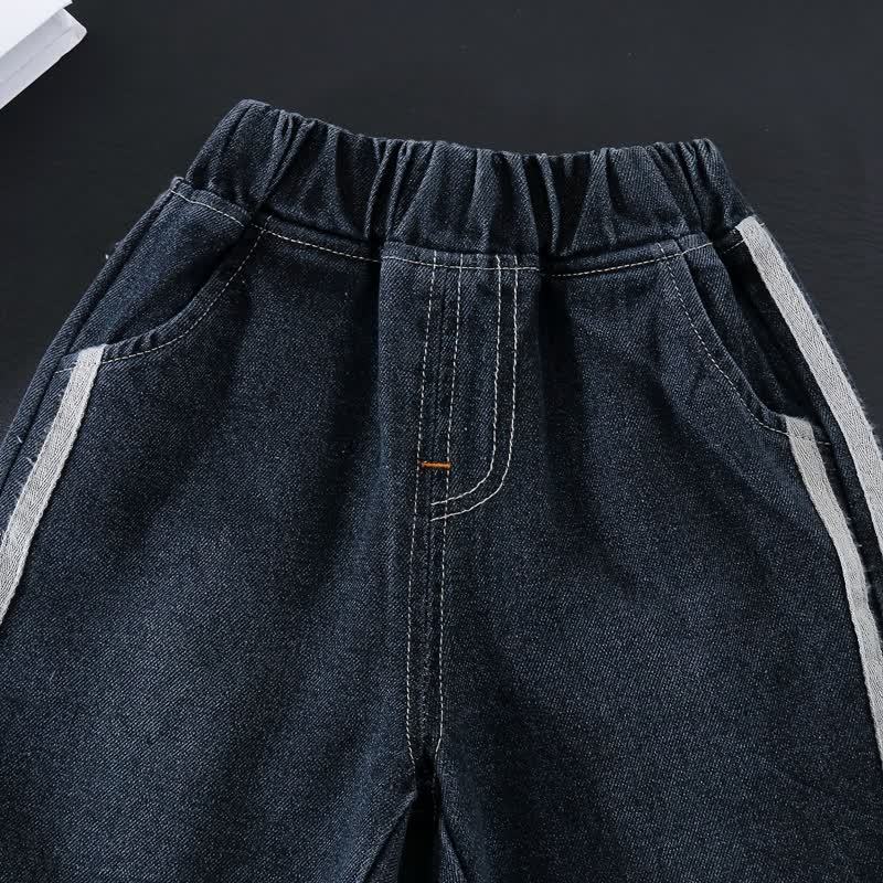 3-teiliges Denim Set für Baby und Jungen mit Streifenbesatz - image 12
