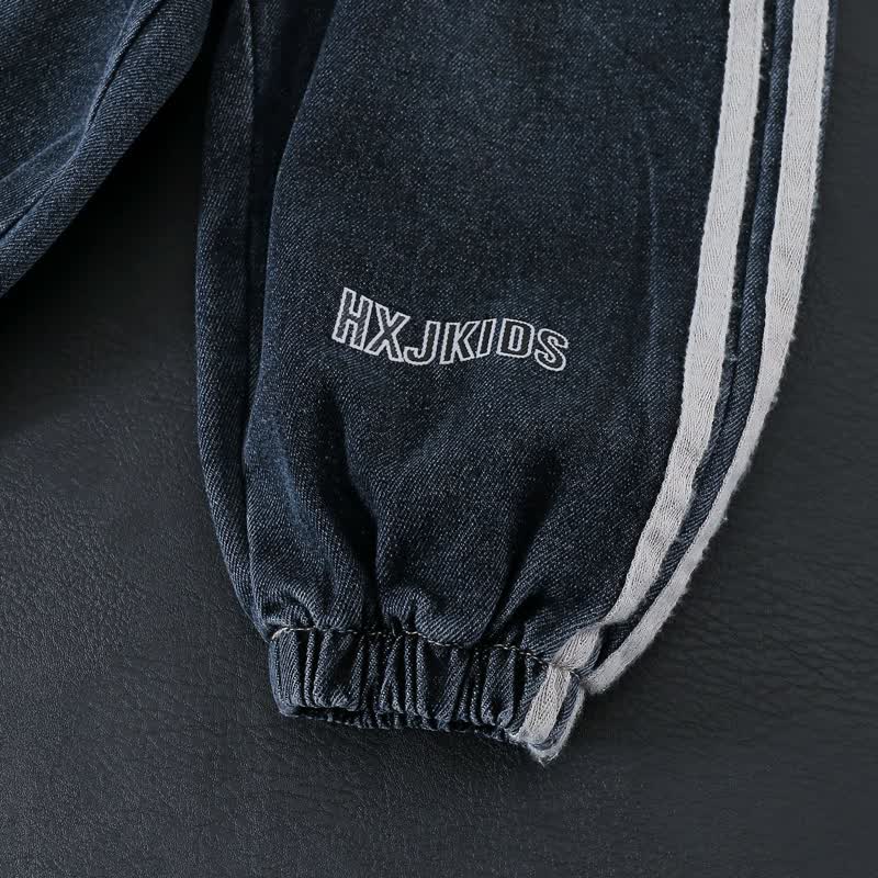 3-teiliges Denim Set für Baby und Jungen mit Streifenbesatz - image 14