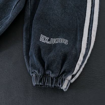 3-teiliges Denim Set für Baby und Jungen mit Streifenbesatz - image 14