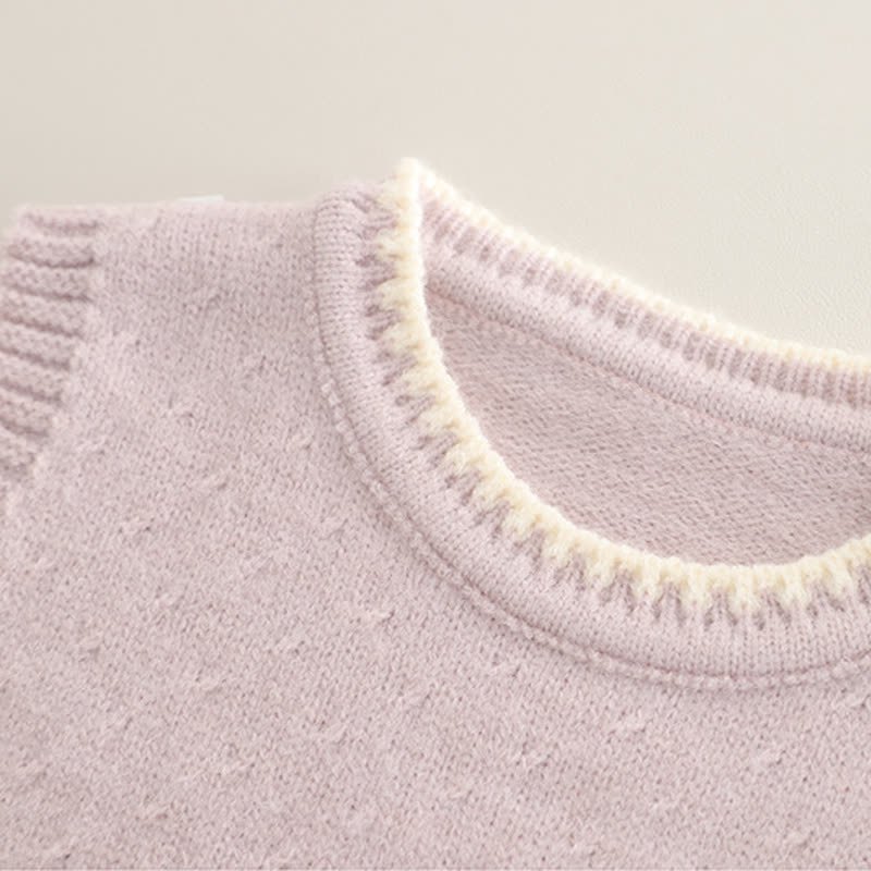 3-teiliges Stricken Set für Kleinkind und Baby , Mädchen mit Schleife - image 5