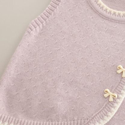 3-teiliges Stricken Set für Kleinkind und Baby , Mädchen mit Schleife - image 6