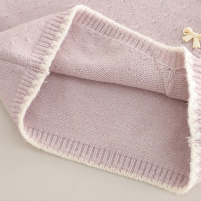 3-teiliges Stricken Set für Kleinkind und Baby , Mädchen mit Schleife - image 9