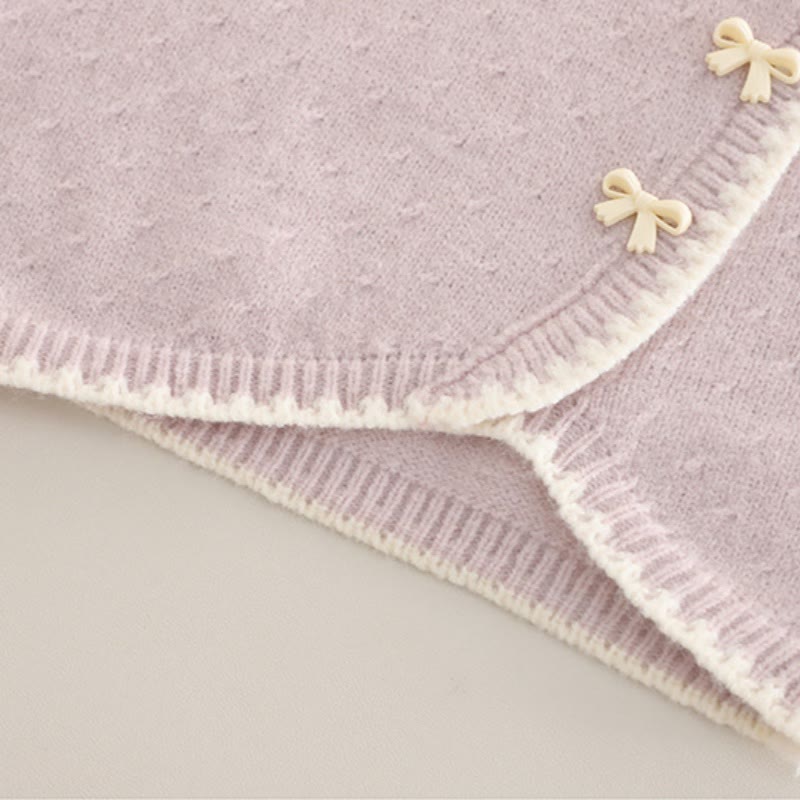 3-teiliges Stricken Set für Kleinkind und Baby , Mädchen mit Schleife - image 8