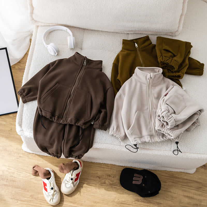 Baby Kleinkind - Vlies Set mit Stehkragen und Reißverschluss, 2-teilig - image 1