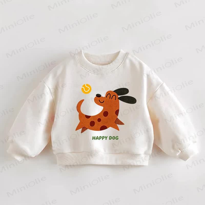 HAAPY DOG Baby Kleinkind Mondcreme Sweatshirt - Creme - 3-5J - image 1