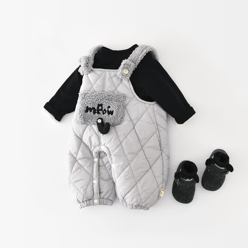 Baby Overalls mit Gesteppt und Sherpa-Besatz oder Schwarz Sweatshirt - image 1