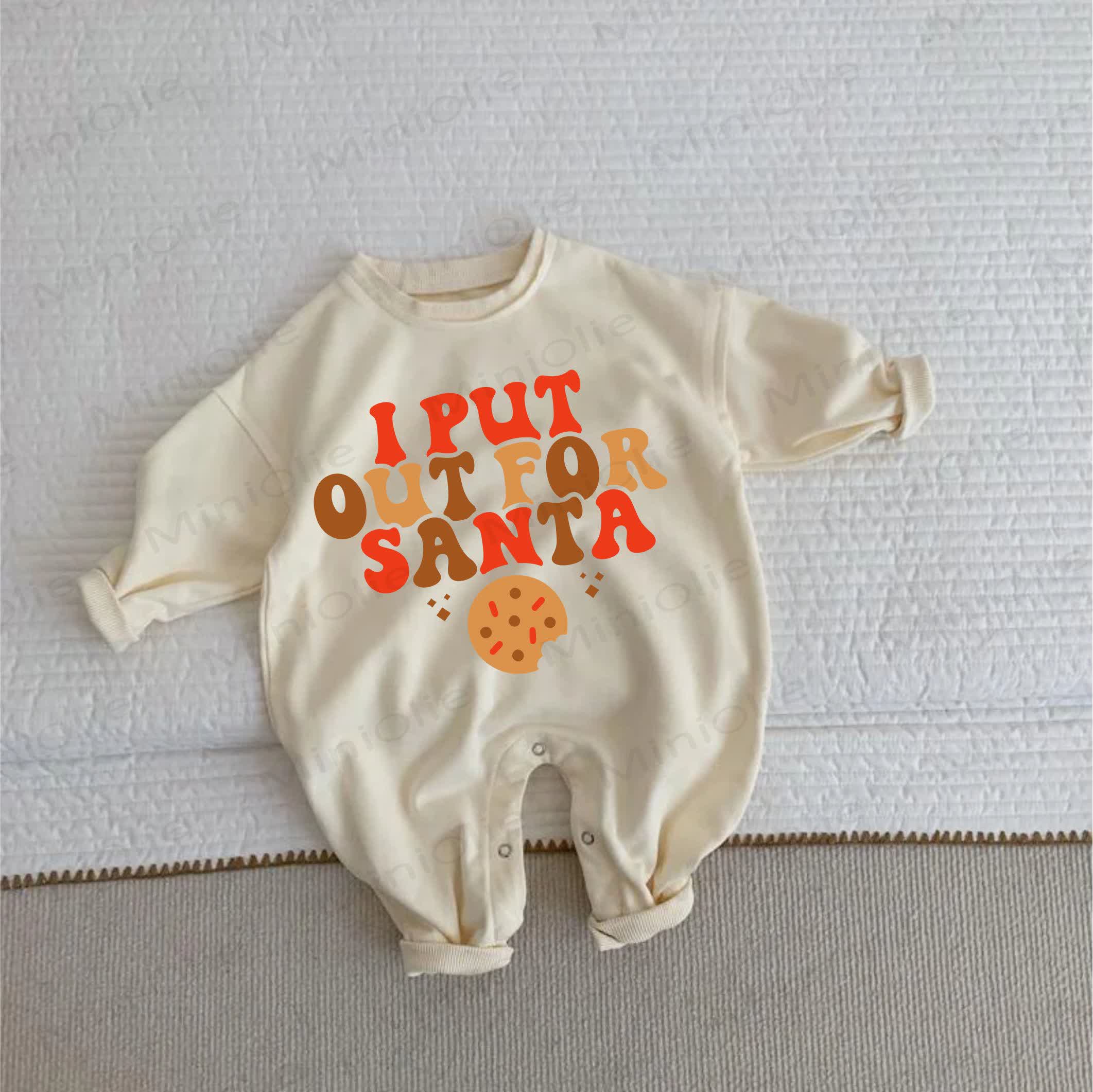 Ich habe für den Weihnachtsmann einen beigefarbenen Baby Kleinkind -Strampler mit Beige I PUT OUT FOR SANTA . - Beige - 2-3J - image 1