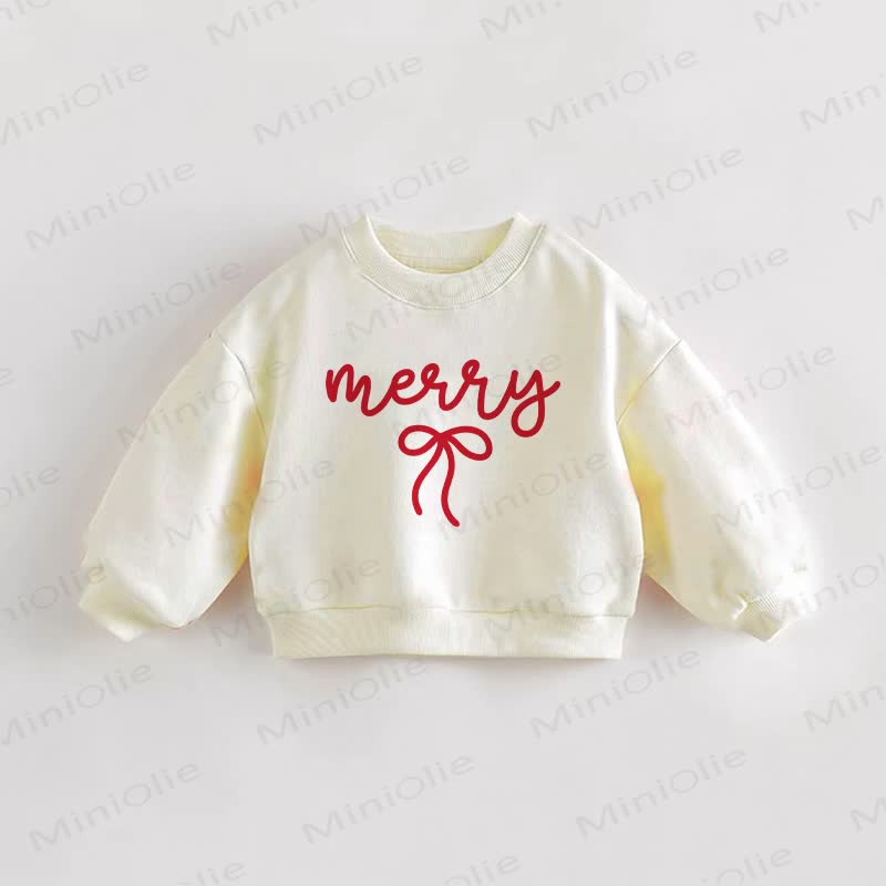  MERRY Baby Kleinkind Sweatshirt mit Schleife in Creme - Creme - 3-5J - image 1