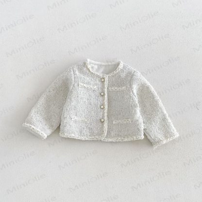 Baby Kleinkind -Creme- Oberbekleidung oder ärmelloses Kleid oder Pullover oder Kleid aus Netzstoff - Beige Oberbekleidung - 6-7J - image 2