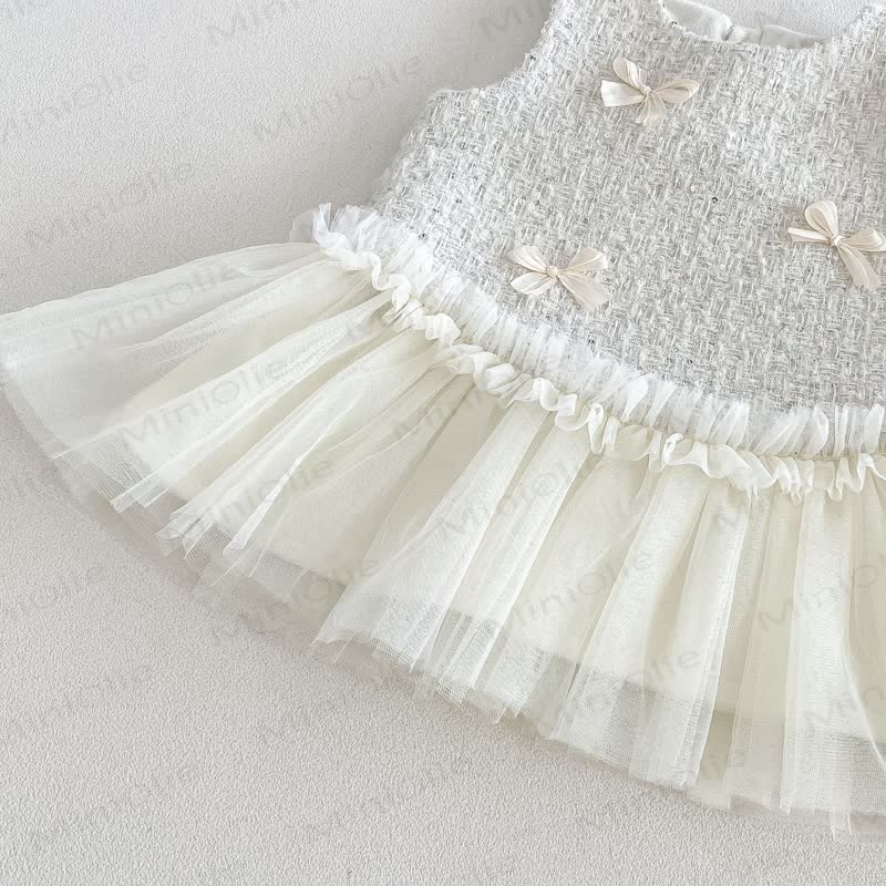 Baby Kleinkind -Creme- Oberbekleidung oder ärmelloses Kleid oder Pullover oder Kleid aus Netzstoff - image 11