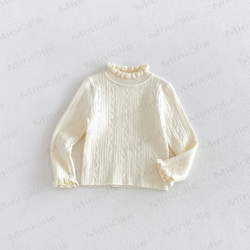 Gesteppt Blumen Kleid oder Pullover für Baby und Kleinkind - Beige Pullover - 6-7J - image 10