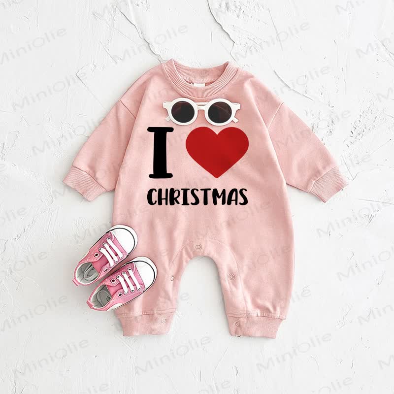I LOVE CHRISTMAS Rosa Baby Strampler - Rosa - 2-3J - image 1