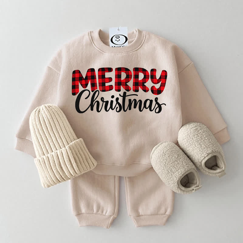 MERRY CHRISTMAS! Baby - Sweatshirt Set mit Plaid, 2-teilig - Beige - 2-3J - image 1