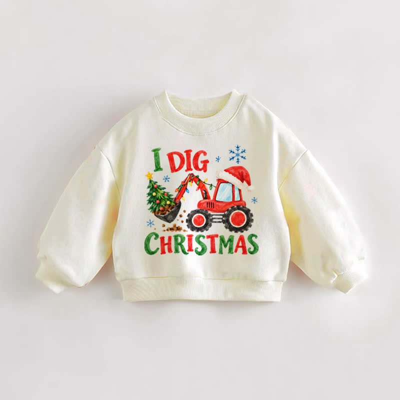 I DIG CHRISTMAS! Baby Kleinkind Sweatshirt mit Bagger -Print in Creme - Creme - 3-5J - image 1