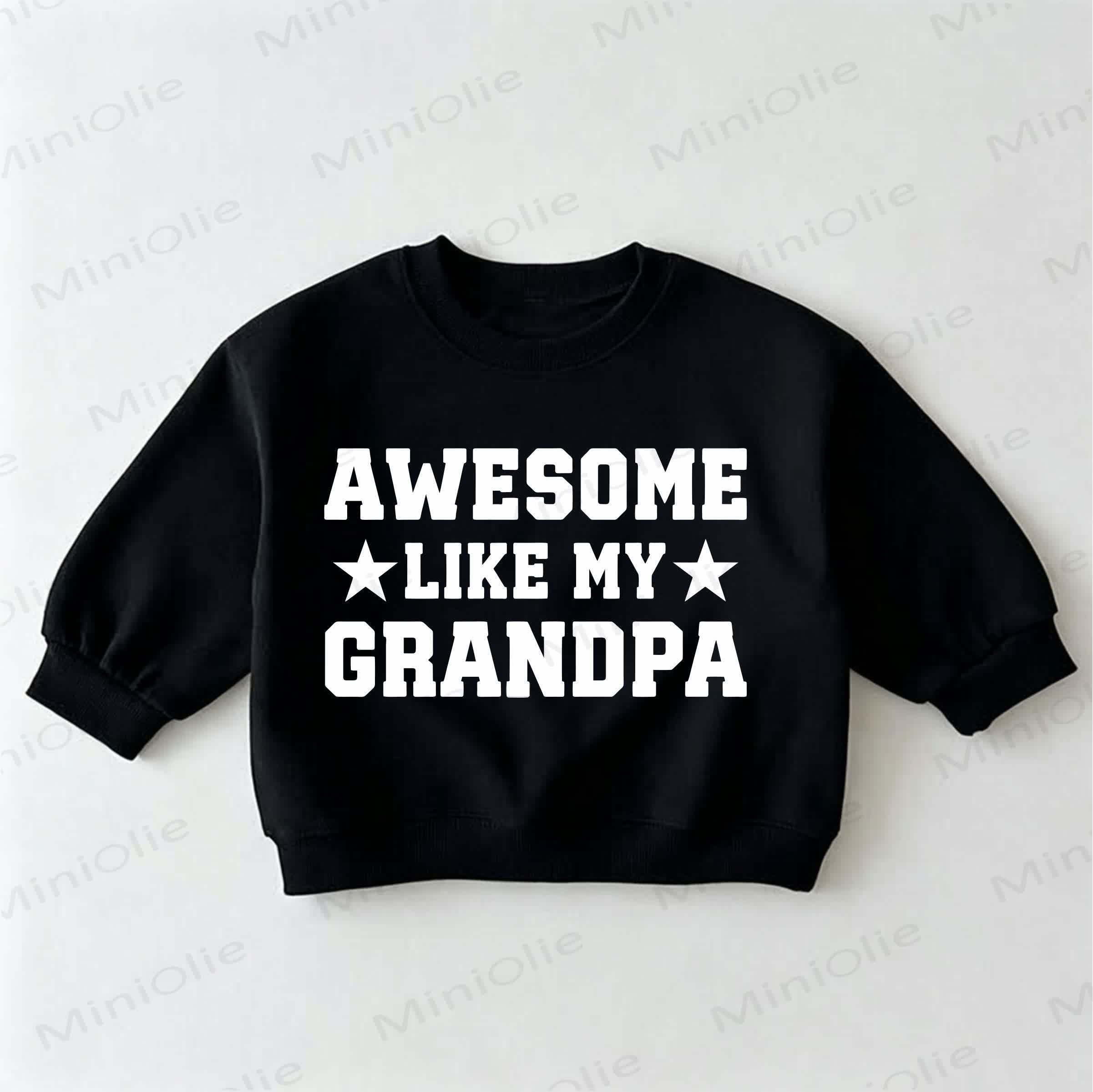 „AWESOME LIKE MY GRANDPA Baby Kleinkind - Sweatshirt - Schwarz - 3-5J - image 1