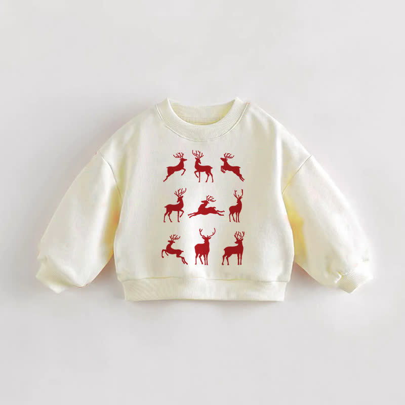 Baby Kleinkind Sweatshirt mit Hirschmotiv in Creme - Creme - 3-5J - image 1