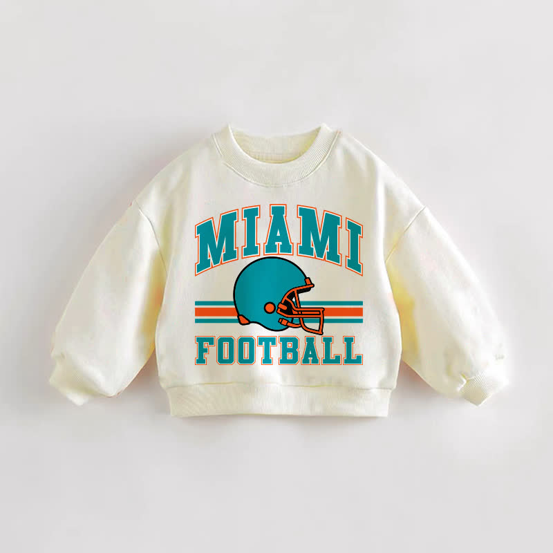 MIAMI FOOTBALL Baby Kleinkind Footballhelm-Print Creme Sweatshirt - Creme - 3-5J - image 1