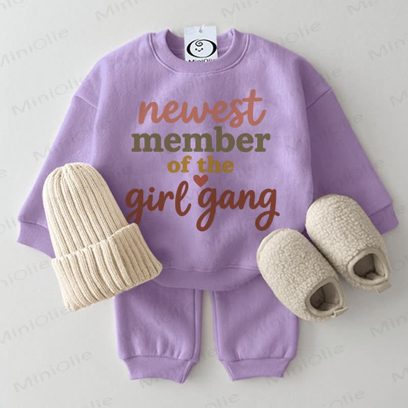 NEWEST MEMBER OF THE GIRL GANG Baby 2-teiliges lila Set - Lila - 2-3J - image 1