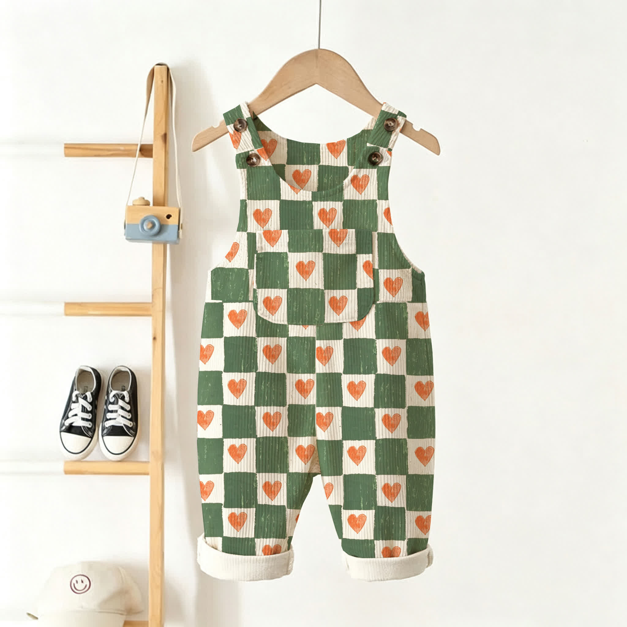 Overalls aus Cord mit Herz für Baby und Kleinkind - Beige - 3-5J - image 1