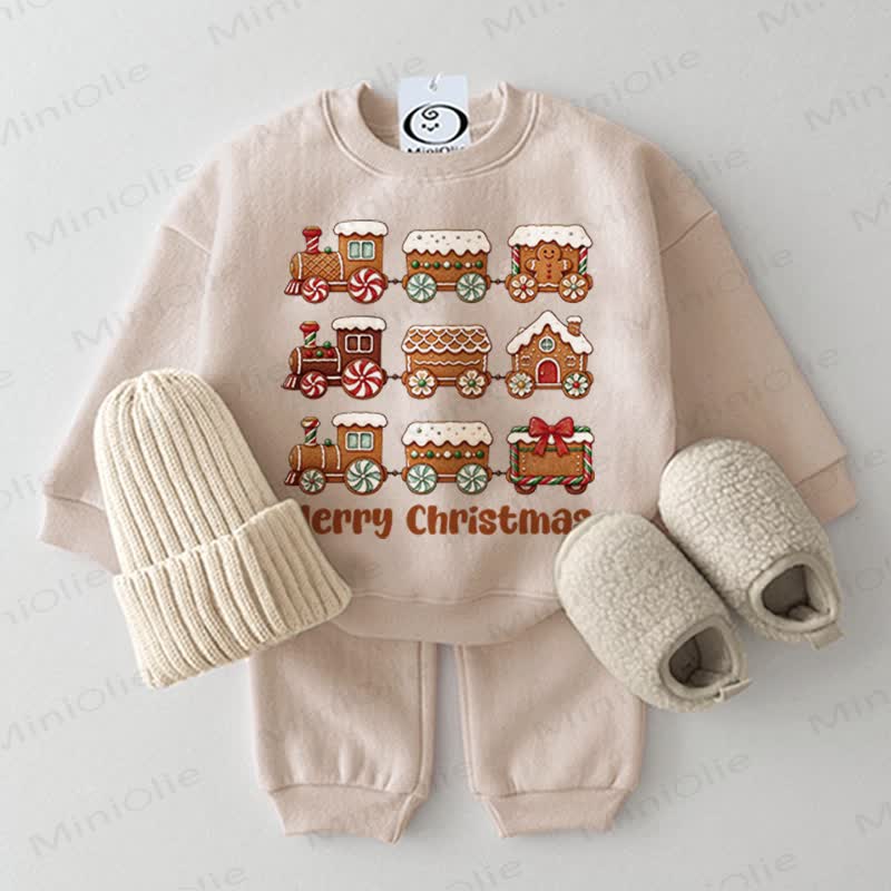 MERRY CHRISTMAS! Baby - Sweatshirt Set, 2-teilig - Beige - 2-3J - image 1
