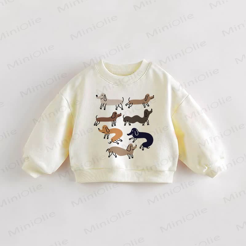 Baby Kleinkind Dackel Creme Sweatshirt - Creme - 3-5J - image 1