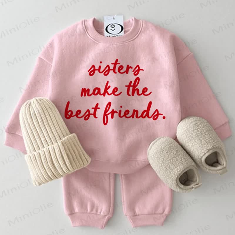 SISTERS MAKE THE BEAT FRIENDS Baby Rosa Sweatshirt 2-teiliges Set - Rosa - 2-3J - image 1