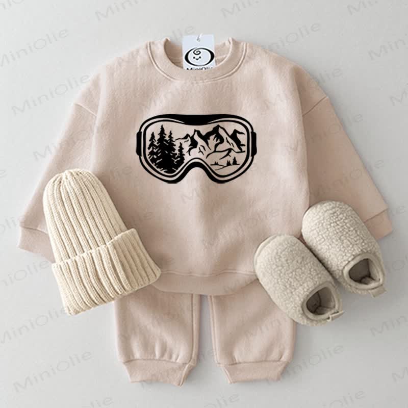 Baby Mountain View Skibrillen- Sweatshirt 2-teiliges Set - Beige - 2-3J - image 1
