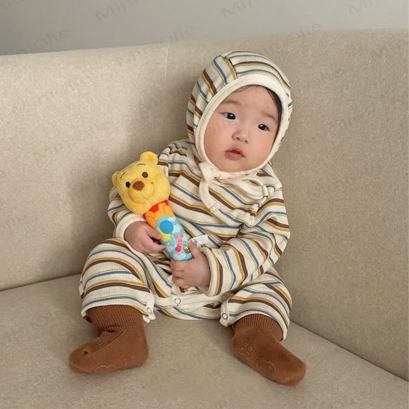 Streifen Baby Strampler mit passender Mütze oder Strampler oder Mütze - image 2
