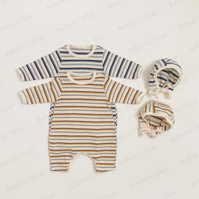 Streifen Baby Strampler mit passender Mütze oder Strampler oder Mütze - image 11