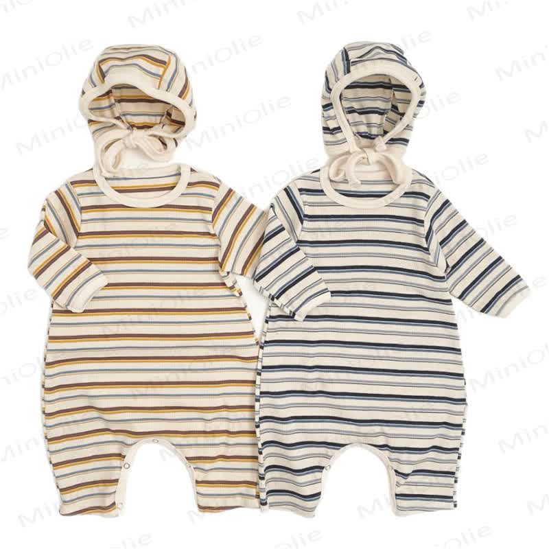 Streifen Baby Strampler mit passender Mütze oder Strampler oder Mütze - image 10