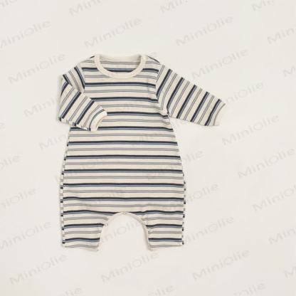 Streifen Baby Strampler mit passender Mütze oder Strampler oder Mütze - Grauer Strampler - 18-24M - image 5