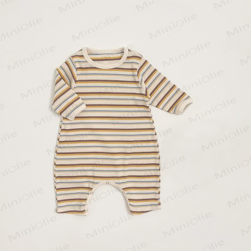 Streifen Baby Strampler mit passender Mütze oder Strampler oder Mütze - Gelb Strampler - 18-24M - image 6