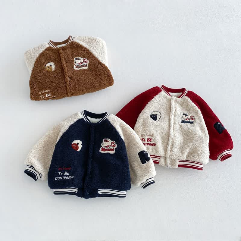 Collegejacke für Kleinkind mit weichem Cartoon-Aufnäher - image 1