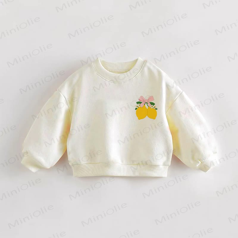 Baby Kleinkind Schleife Zitronencreme Sweatshirt - Creme - 3-5J - image 1