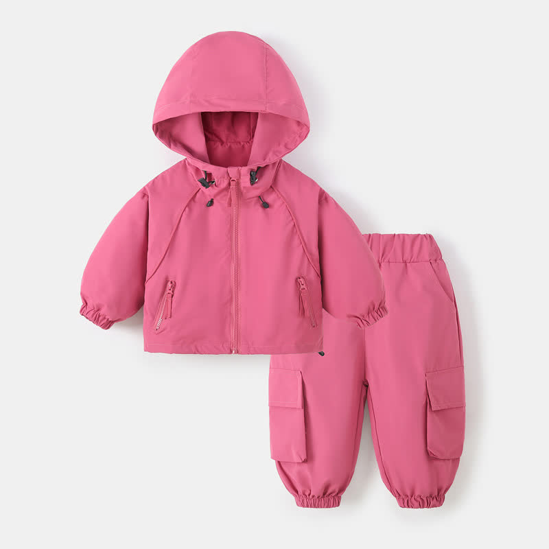 Kleinkind Set aus Kapuzenwindjacke und Hose - Rosa - 9-10J - image 2