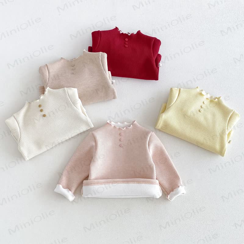 Vlies -T-Shirt für Baby und Kleinkind , Gerippt, mit Knopfleiste, langärmelig - image 1