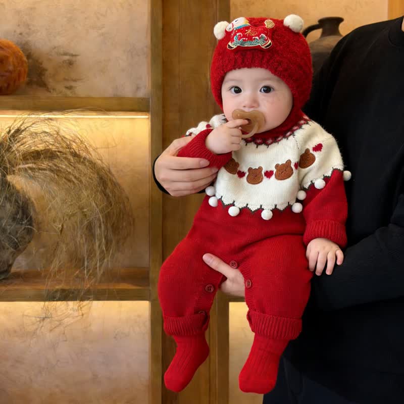 Baby Bär Herz Red Strampler - image 1