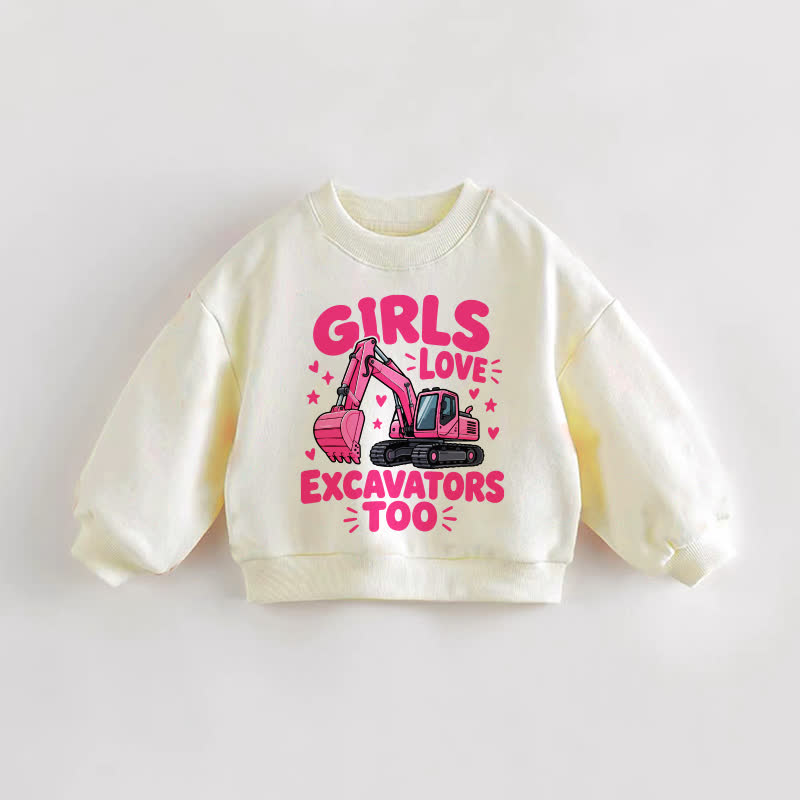 Auch GIRLS LOVE Bagger – Baby Kleinkind - Sweatshirt in Creme - Creme - 3-5J - image 1