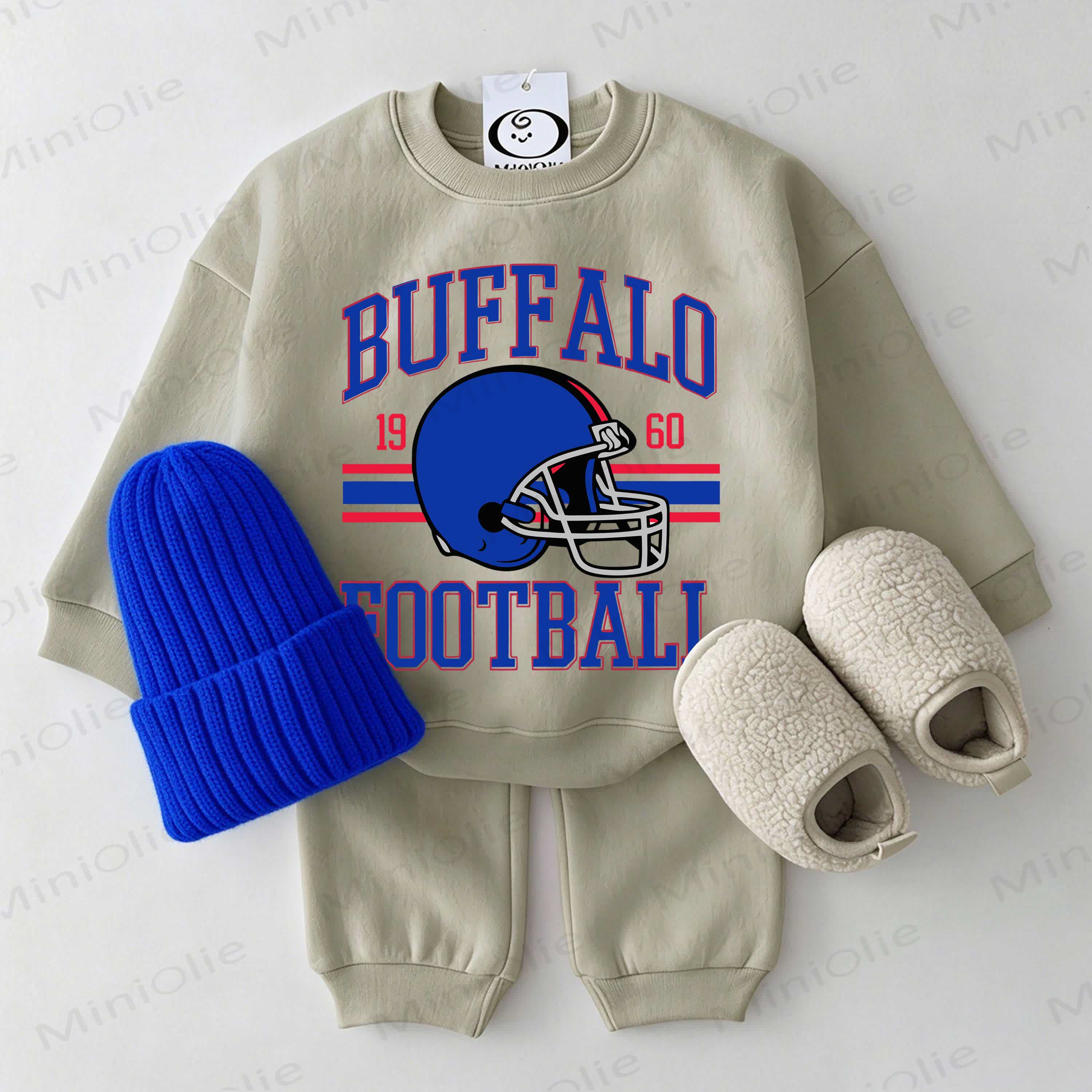 BUFFALO FOOTBALL Baby Sweatshirt 2-teiliges Set - Grau Grün - 2-3J - image 1