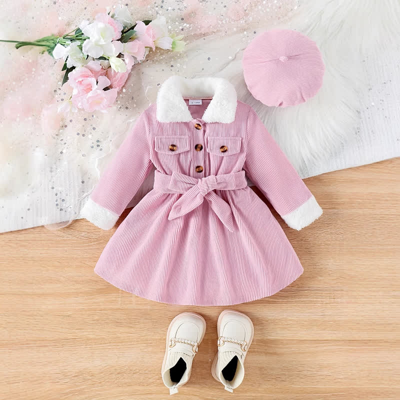 Rosa Kleid mit Schleife und Hut für Baby - Rosa - 18-24M - image 1